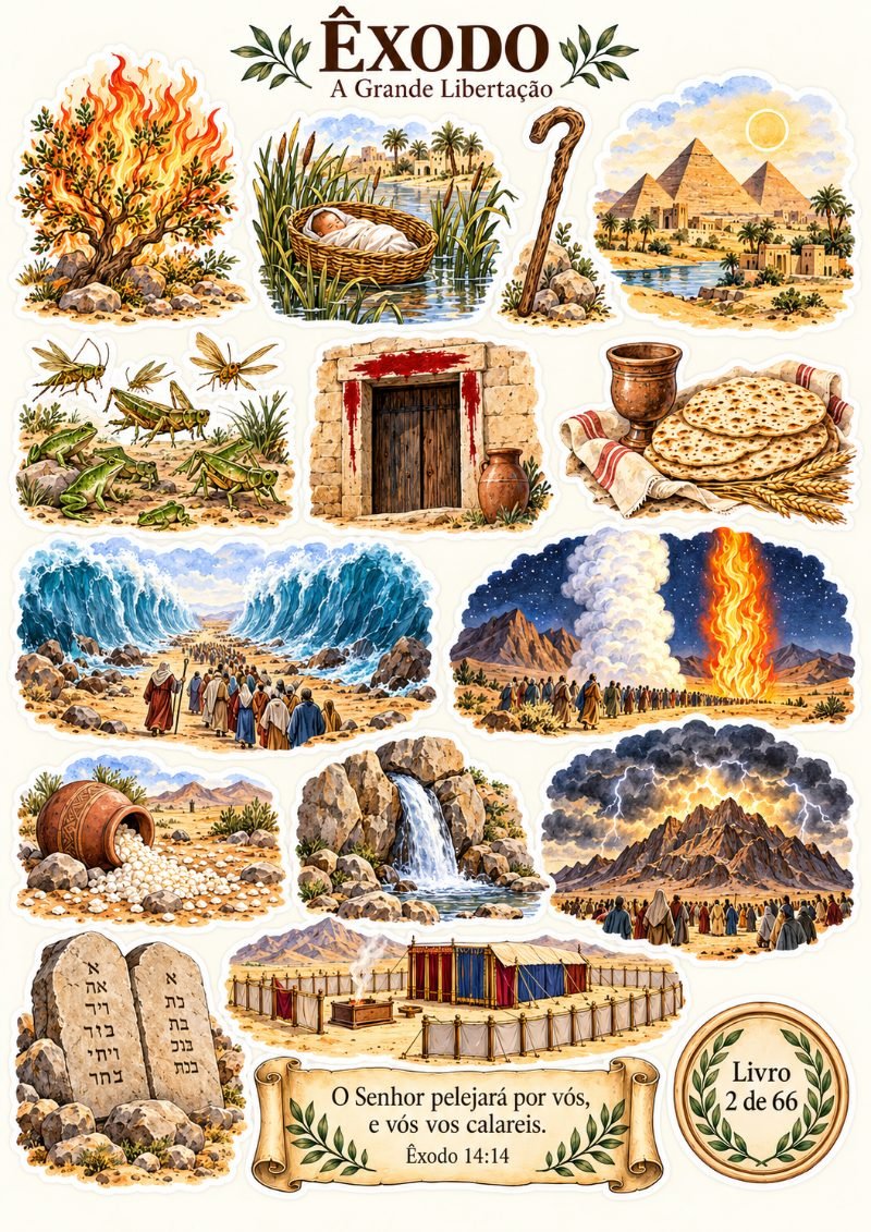 Folha de adesivos do livro de Êxodo
